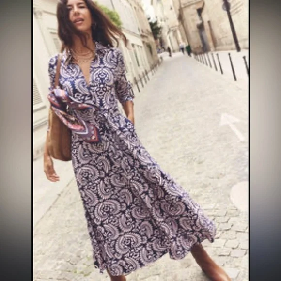 NWT Boden Marcia Spring summer Jersey Midi Shirt Dress - Picture 11 of 11